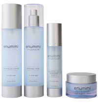 The four-part enummi Face system includes products with carefully chosen, time-tested ingredients to protect, nourish, and revitalize your face. Wash away impurities with the Gentle Facial Cleanser. Refresh, tone, and prepare with the Refreshing Toner. Moisturize, support, and protect with the Protective Day Moisturizer. Repair and rejuvenate with the Night Recovery Cream.